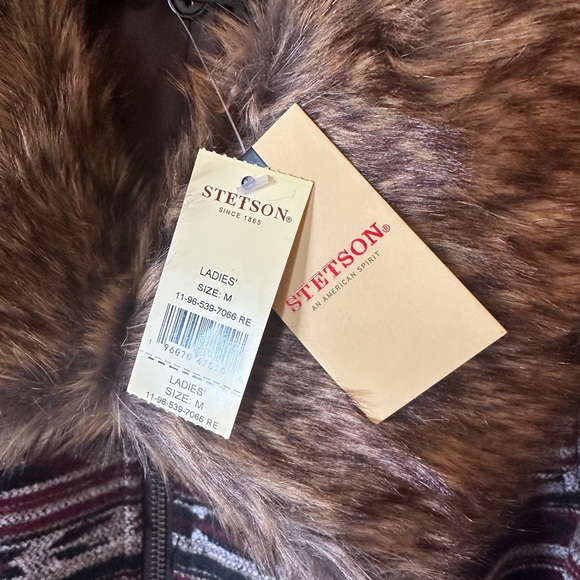 Nwt Stetson fur collar coat ladies medium - Picture 3 of 3